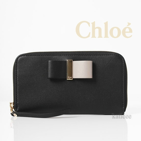 Chloe クロエスーパーコピー Leather Bowラウンドジップ長財布 6100721